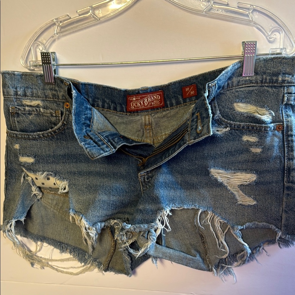 Lucky Brand Blue Distressed Jean Shorts